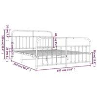 Bedframe met hoofd- en voeteneinde metaal zwart 183x213 cm - thumbnail