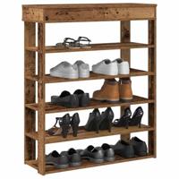 VidaXL Schoenenrek 80x30x98 cm bewerkt hout oud houtkleurig - thumbnail