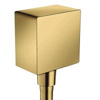 Muuraansluitbocht FixFit Square HansGrohe met Terugslagklep Gepolijst Goud - thumbnail