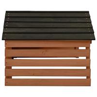 Overkapping voor grasmaaier 78x74x54 cm vurenhout zwart bruin - thumbnail