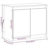 Dressoir met LED 72x34x61 cm bewerkt hout grijs sonoma eiken - thumbnail