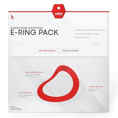 Evans E10ER1 10 Pack 1 inch E-Ring 10 inch
