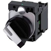 Siemens 3SU11002BF601BA0 Knevelschakelaar, verlicht, 22 mm, rond, kunststof, zwart, wit, 1S 1 stuk(s) - thumbnail