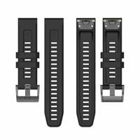 By Qubix - Siliconen sportbandje - Zwart - Compatible met Garmin Fenix 8-43mm - Compatible Garmin bandje - Bandbreedte: 20mm - thumbnail