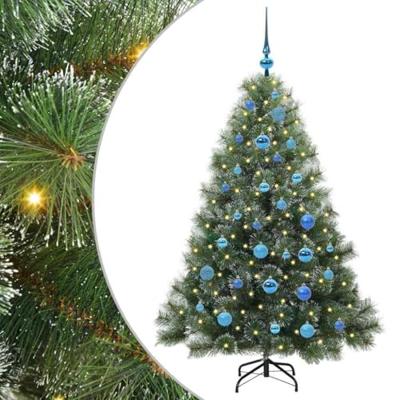 Kunstkerstboom met 150 LED met standaard Groen 150 cm PE en PVC