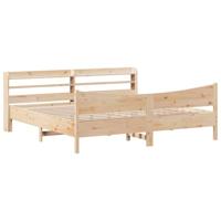 Bedframe met hoofdbord massief grenenhout 180x200 cm - thumbnail