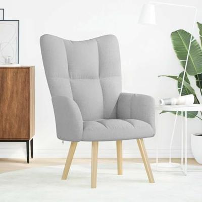 Relaxstoel stof wolk grijs