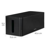 Hama 00221012 Kabelbox Kunststof Zwart (l x b x h) 15.6 x 4 x 13.5 cm 1 stuk(s) - thumbnail