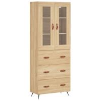 Hoge kast 69,5x34x180 cm bewerkt hout sonoma eikenkleurig - thumbnail