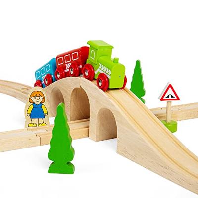 Bigjigs houten treinset, 26dlg. - thumbnail