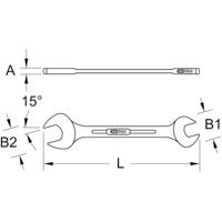 KS Tools 517.0743 517.0743 Dubbele steeksleutel Sleutelbreedte (metrisch) 13 - 14 mm - thumbnail