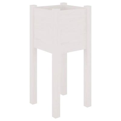 VidaXL Plantenbak 31x31x70 cm massief grenenhout wit