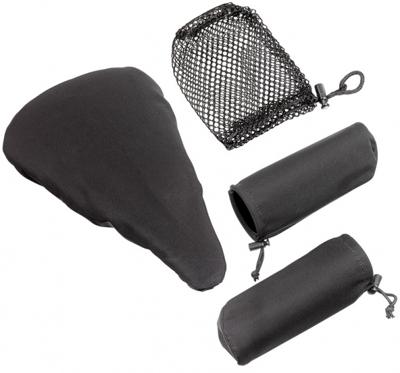 Ergotec zadeldek handvaten universeel stadsfiets zwart 2-delig Ergotec zadeldek handvaten universeel stadsfiets zwart 2-delig