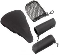 Ergotec zadeldek handvaten universeel stadsfiets zwart 2-delig - thumbnail