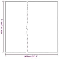 VidaXL Doorzichtig zeildoek met zeilringen 10x10 m polyethyleen - thumbnail