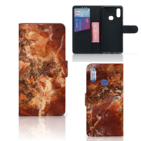 Samsung Galaxy A10s Bookcase Marmer Bruin - thumbnail
