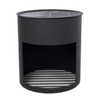 Milshire Vuurton Zwart Fireplace Stevig staal Diameter 45cm Terrasverwarming Sfeerhaard - thumbnail