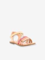 Leren meisjessandalen Diamanto Diva KICKERS® metallic koraalroze - thumbnail