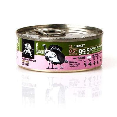 3COTY Turkey with chlorella Sterilised and overweight cats - nat kattenvoer - 80g