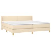 Boxspring met matras stof crèmekleurig 200x200 cm - thumbnail