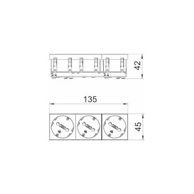 OBO Bettermann 6120125 Apparaatinzet Wandcontactdoos dubbel (b x h x d) 135 x 45 x 42 mm Oranje 1 stuk(s)