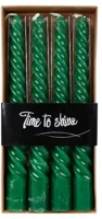 Van Manen dinerkaars twist 20cm dennengroen 4 stuks - thumbnail