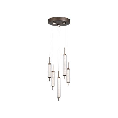 Searchlight Unieke hanglampCattail 5-lichts bubbel glas - 76210-5CL