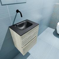 Mondiaz Ada 40cm toiletmeubel light brown grey met wastafel urban midden zonder kraangat - thumbnail