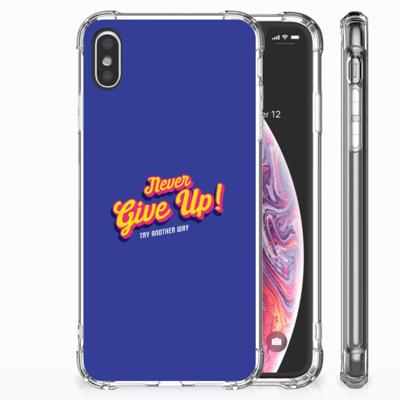 Apple iPhone Xs Max Telefoonhoesje met tekst Never Give Up Apple iPhone Xs Max Telefoonhoesje met tekst Never Give Up