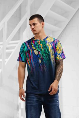 Carlo Colucci C3451 101 T-Shirt Heren Groen/Blauw/Geel - Maat XXL - Kleur: GeelGroenBlauw | Soccerfanshop