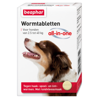 BEAPHAR WORMTABLET ALL-IN-ONE HOND 2,5-40 KG 4 TBL - thumbnail