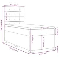 Boxspring met matras stof taupe 90x200 cm - thumbnail