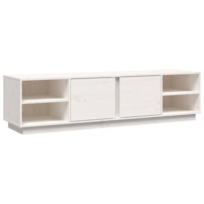Tv-meubel 156x40x40 cm massief grenenhout wit