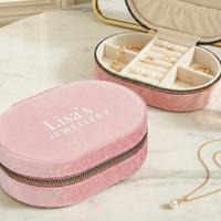 Gepersonaliseerde sieradendoos - Ovaal - Roze - thumbnail