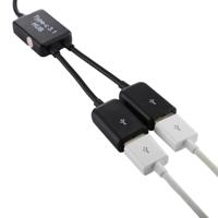 Draagbare USB-C / Type-C Male naar Dual USB poorten vrouwelijke HUB Adapter voor Macbook met PC Laptop Tablet Smartphone - thumbnail