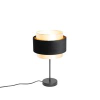 QAZQA Moderne tafellamp zwart met goud - Elif - thumbnail