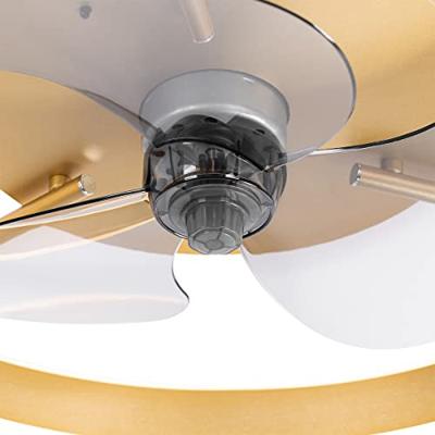 QAZQA Plafondventilator messing incl. LED met afstandsbediening - QAZQA Plafondventilator messing incl. LED met afstandsbediening -