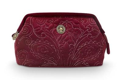 Pip Studio Pip Cosmetic Purse Small Velvet Quiltey Days Red 19x12x8.5cm