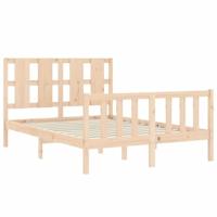 Bedframe met hoofdbord massief hout - thumbnail