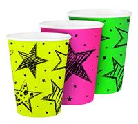 Folat BV Neon party bekers, 6st. - thumbnail