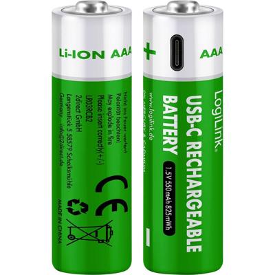 LogiLink LR03RCB2 Oplaadbare AAA batterij (potlood) Li-ion 1.5 V 2 stuk(s)