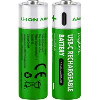 LogiLink LR03RCB2 Oplaadbare AAA batterij (potlood) Li-ion 1.5 V 2 stuk(s) - thumbnail