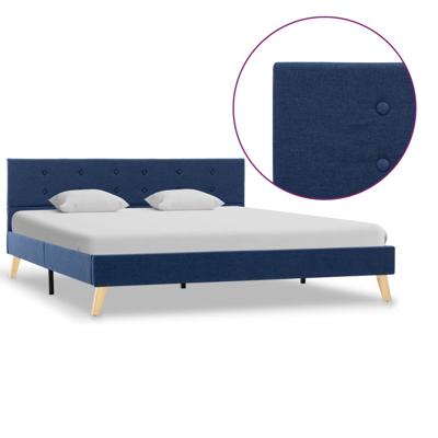 vidaXL Bedframe stof blauw 160x200 cm