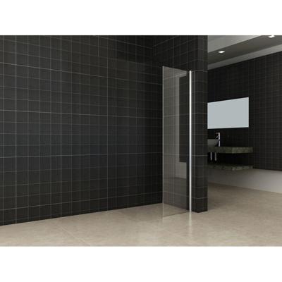 Wiesbaden Comfort Zijwand met Muurprofiel - 400x2000x10mm - NANO - Helder Glas/Chroom