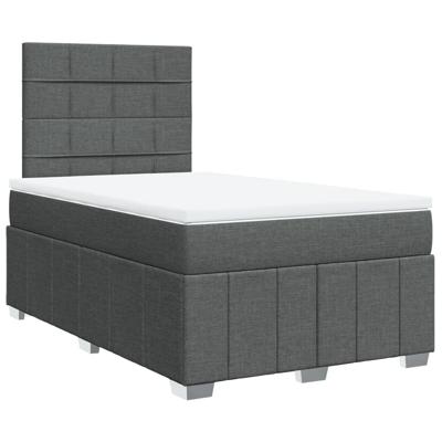 Boxspring met matras stof donkergrijs 120x200 cm - thumbnail