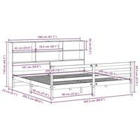 Bed met boekenkast zonder matras hout wasbruin 200x200 cm - thumbnail