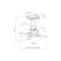 My Wall H 16-1 EWL Beamer-plafondbeugel Draaibaar, Kantelbaar, Zwenkbaar Wit - thumbnail