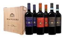 Manieri Primitivo, Negroamaro en Manduria in luxe wijnkist - thumbnail