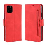 Portemonnee stijl huid voelen kalf patroon lederen draagtas voor iPhone 11 Pro Max met aparte kaartsleuf (rood) - thumbnail