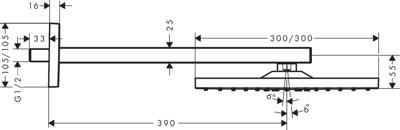 Hansgrohe Raindance e hoofddouche 300 1jet EcoSm 9L/min douchearm chroom 26239000 Hansgrohe Raindance e hoofddouche 300 1jet EcoSm 9L/min douchearm chroom 26239000